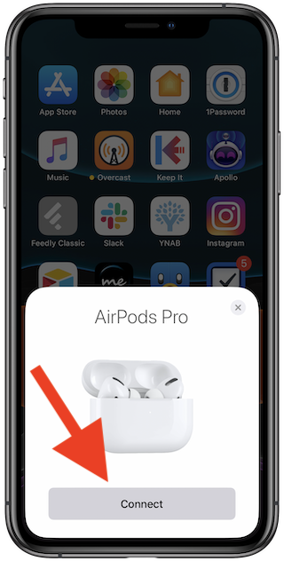 Нет анимации при подключении airpods