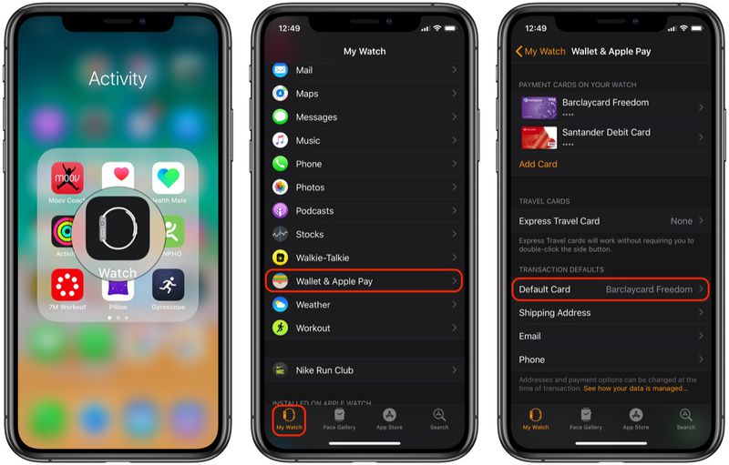 návod jak změnit výchozí kartu pro apple pay na apple